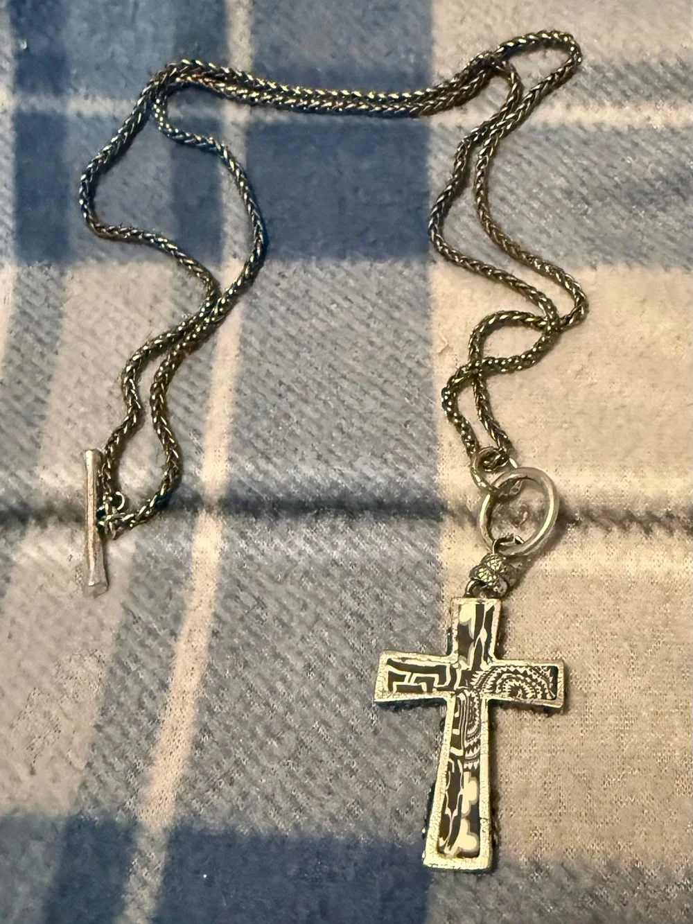 Source Unknown Men's Ornate Cross Pendant Necklace - Silver